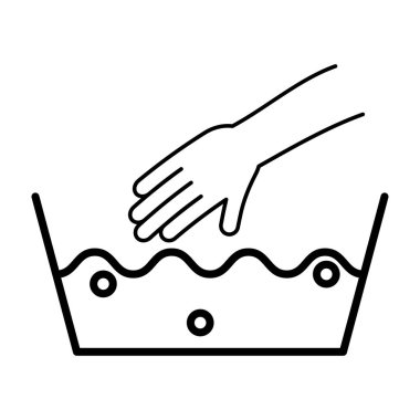 Icon with handwash. Vector symbol illustration. Laundry icon.