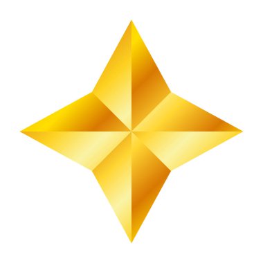 Altın dört köşeli yıldız, her amaç için harika bir tasarım. Gerçekçi vektör etkisi. Soyut vektör çizimi. Kutlama konsepti. Lüks şablon tasarımı. Parlak parlak illüstrasyon.