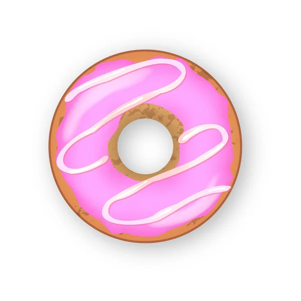 Abstracte donut voor decoratief design. Realistische donut op witte achtergrond. Dessert voedsel. Kleurenillustratie. Donut glazuur. Vector illustratie. Zoet voedsel concept. Vector bovenaanzicht. Lekker zoet.. — Stockvector