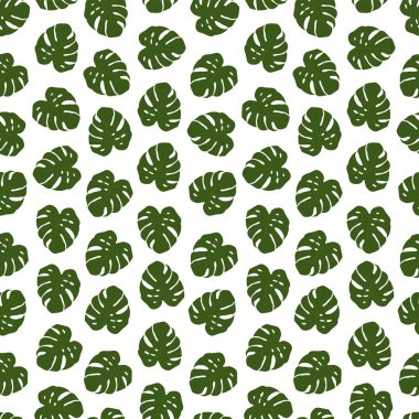 Tekstil tasarımı için tropikal yapraklı güzel bir desen. Modern, pürüzsüz palmiye deseni. Modern duvar kağıdı. Güzel çiçek deseni. Orman vektörü çiçek şablonu. Yaz doğa baskısı. Tropik yapraklar