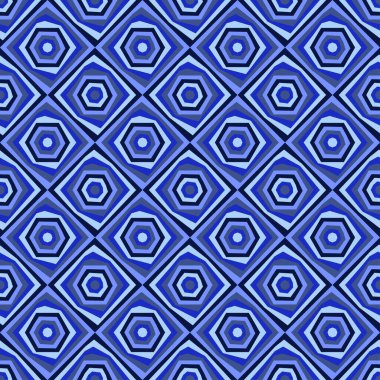Mavi gölgeli modern psikedelik desen, her amaçla harika tasarım. Modern geometrik vektör çizimi. Kusursuz desenli fayans. Soyut grafik doku. Mavi soyut arkaplan