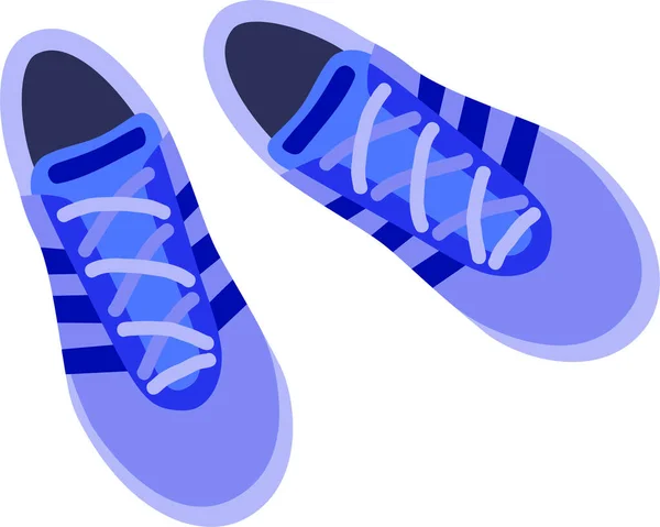 Beyaz Arka Planda Bir Çift Mavi Spor Ayakkabı Modern Ayakkabılar — Stok Vektör