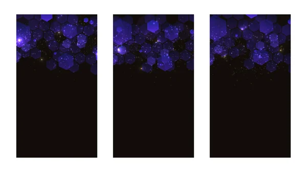 Современный Темный Фон Шестиугольниками Мобильного Приложения Современная Темная Абстрактная Векторная — стоковый вектор