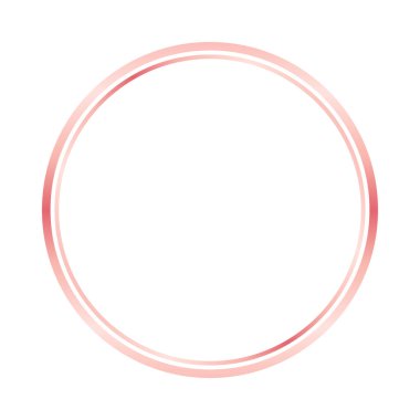 Gül sarısı halka çerçeve. Beyaz arka planda izole gül sarısı yuvarlak çerçeve. Çember şeklinde. İzole vektör. Moda tasarım şablonu. Lüks vintage altın vektör davetiye şablonu