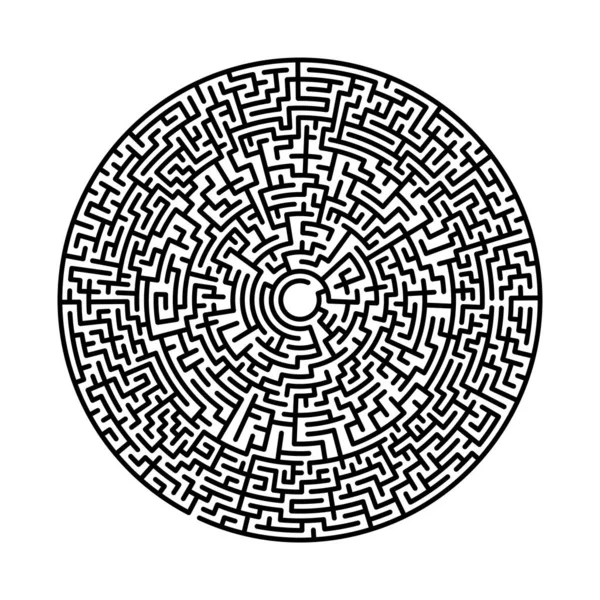 Labyrinthe Cercle Difficile Labirinthe Vectoriel Rond Dur Labyrinthe Vectoriel Cercle — Image vectorielle