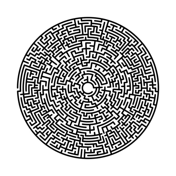Labyrinthe Cercle Difficile Labirinthe Vectoriel Rond Dur Labyrinthe Vectoriel Cercle — Image vectorielle