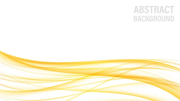 金波の抽象的な背景 概要金のグラデーション波 白地だ 光沢のある黄金の動きの輝きのデザイン要素 ベクトル装飾イラスト — ストックベクタ