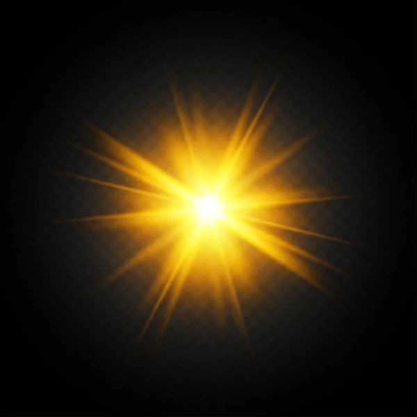 Lichtflare Zwarte Achtergrond Vakantie Gloeiende Achtergrond Lensflare Gloeiend Licht Effect — Stockvector