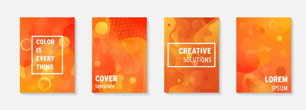 Modernes Broschüren Cover Set Futuristisches Design Abstrakte Dynamische Farbige Vorlage — Stockvektor