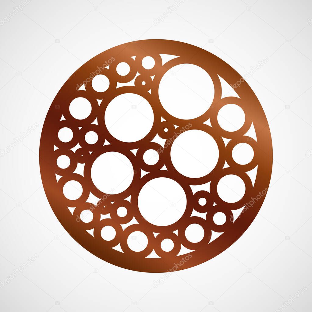 Vector coaster design for laser cut from wood, plywood or metal. Cutting wooden panel. Vector illustration isolated. Laser cut wood coasters. Geometric decorative designs. Cutout circle silhouette