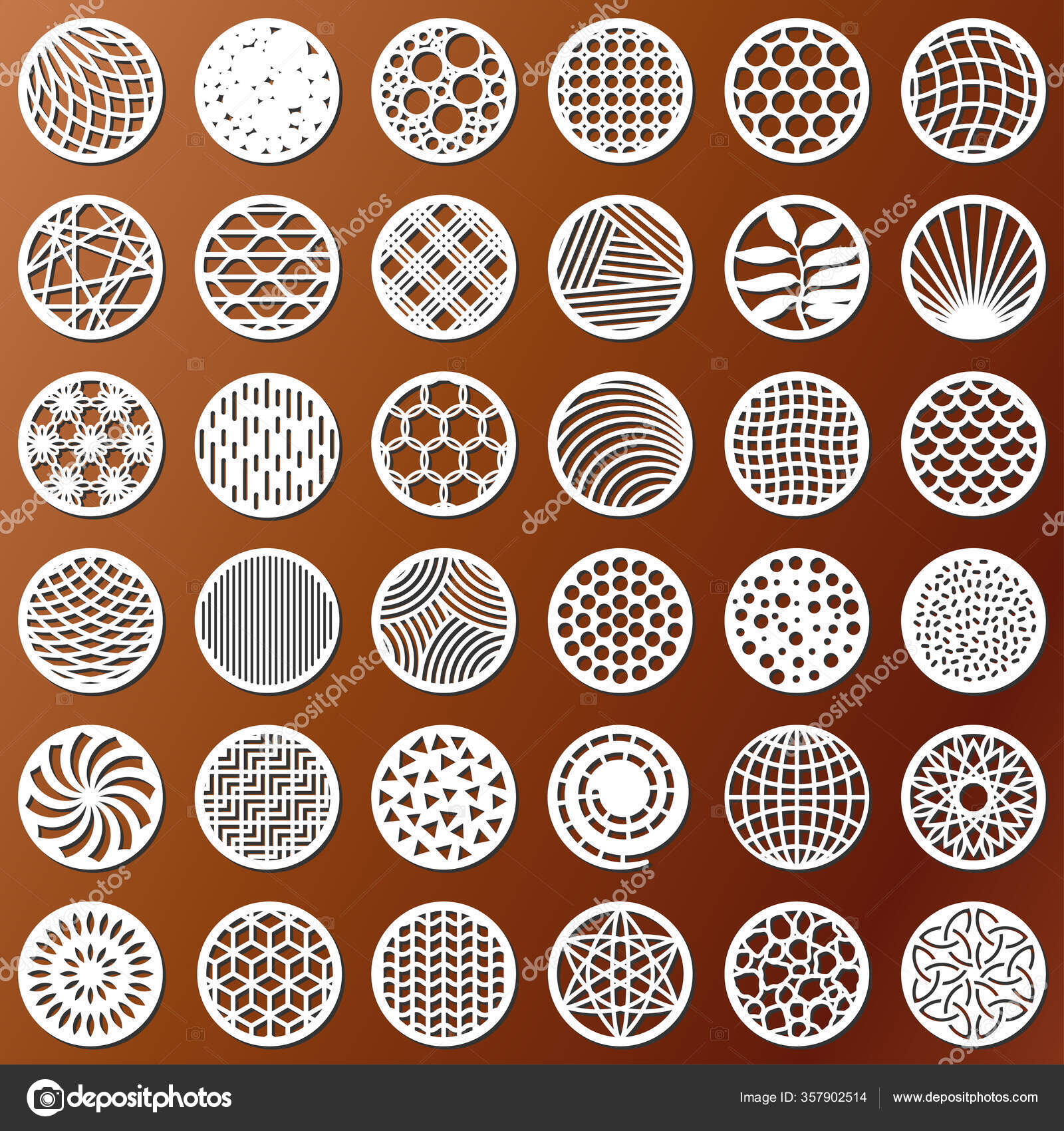 레이저자르기 장식적 코스터를 준비하 추상적 기하학 코스터 카드를 반올림하 레이저 스톡 벡터 - ©julimurch 357902514