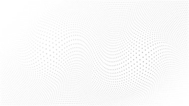 Soyut yarım ton dalgası benekli arka plan. Modern tek renkli arka plan. Gelecekçi grunge deseni, nokta, dalga. Siteler, poster, kartvizit, kapak için vektör modern optik yarım ton dokusu