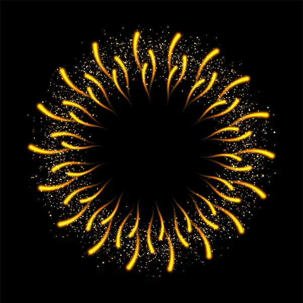 Vektor Elvont Csillogás Gyűrű Tűzijáték Fényes Színű Csillogás Arany Csillagok — Stock Vector
