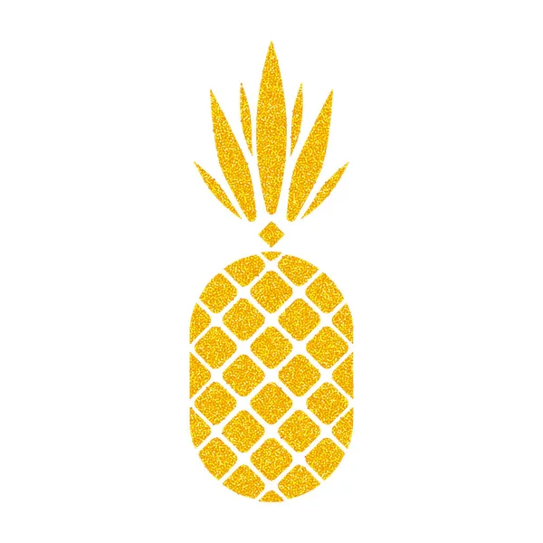 Goldene Vektor Ananas Auf Weißem Hintergrund Geometrisches Symbol Für Ananas — Stockvektor