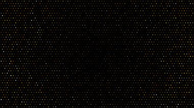 Altın ve gümüş rengi yarım ton siyah arkaplan. Noktalı pırıltılı altın parıltı çemberi ya da yarım tonluk parlak desenli siyah arka plan. Altın halkalar, noktalar desen, vektör, grunge