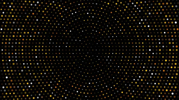 金と銀のハーフトーン黒の背景 点線の輝きやハーフトーンの輝きパターンテクスチャ黒の背景を持つベクトル黄金の輝きサークル 黄金の円 点のパターン ベクトル グランジ — ストックベクタ