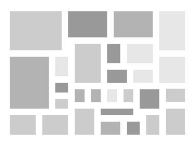 Resim veya resimleme için ruh hali kurulu kolaj çerçeveleri şablonu. Fotoğraf ve resimler için vektör çerçevesi, yaratıcı fotoğraf kolajı veya bulmaca. Vektör panosu şablon montajı