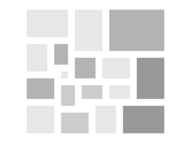 Resim veya resimleme için ruh hali kurulu kolaj çerçeveleri şablonu. Fotoğraf ve resimler için vektör çerçevesi, yaratıcı fotoğraf kolajı veya bulmaca. Vektör panosu şablon montajı