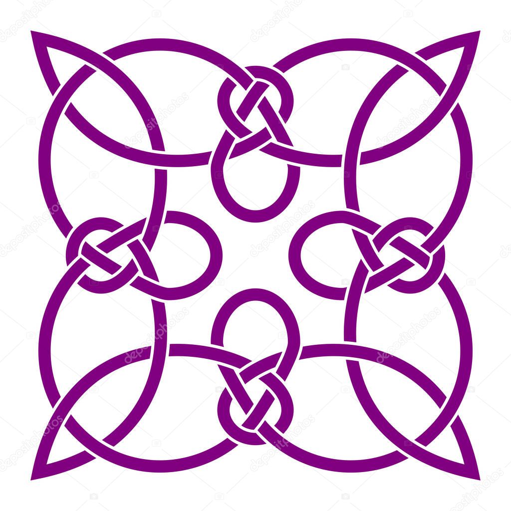 Irish celtic shamrock knot. Symbol of Ireland. Traditional medieval frame pattern illustration. Scandinavian or Celtic ornament. Isolated vector pictogram. Simple vector illustration