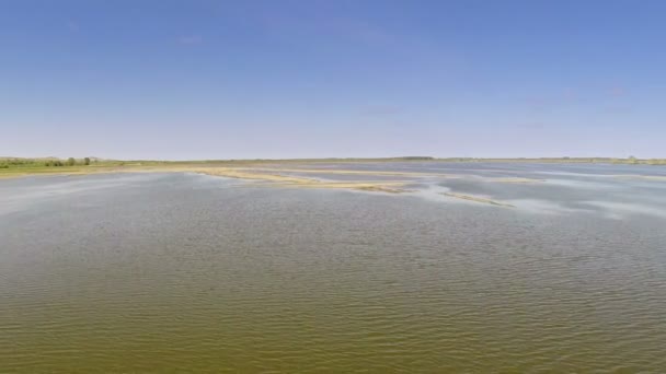 Danube delta podmokłe, widok z lotu ptaka — Wideo stockowe