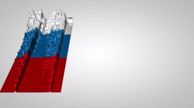 Rus bayrağı ile dokulu 3d ses dalgası grafik