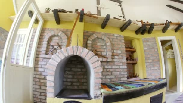 Традиционный липовый дом в дельте Данубе — стоковое видео