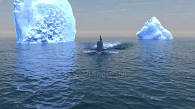 Denizaltı Kuzey Buz Denizi yüzey üzerinde seyahat