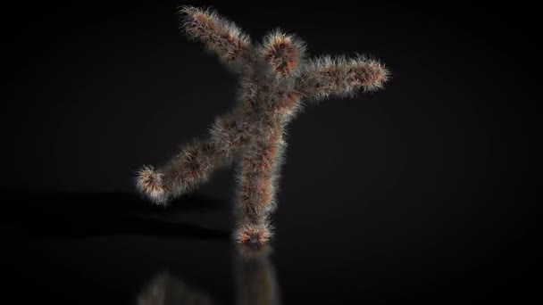 Animation of a hairy character dancing — Stock Video