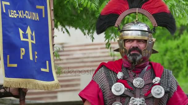 Římské hlavní kostým — Stock video