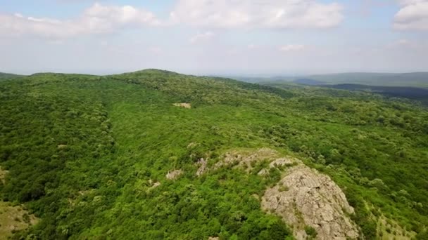 Vilda Balkan skogsbevuxna berg, Flygfoto — Stockvideo