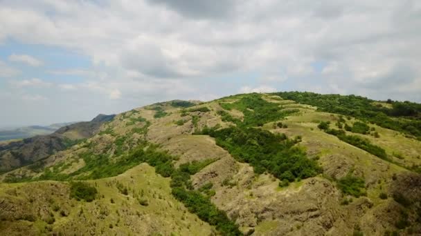 ワイルド バルカン半島の樹木が茂った山、空撮 — ストック動画