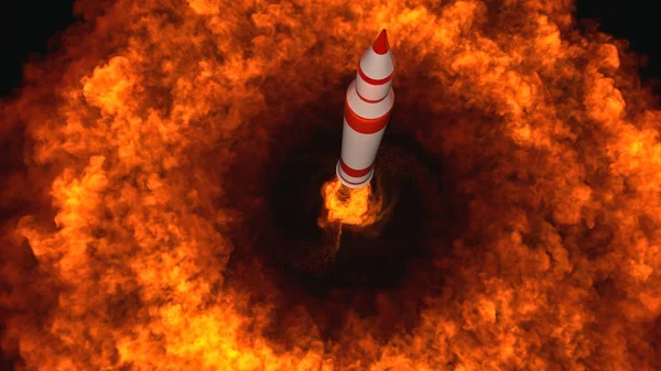 3D Illustration of an intercontinental ballistic missile — Stock Photo, Image