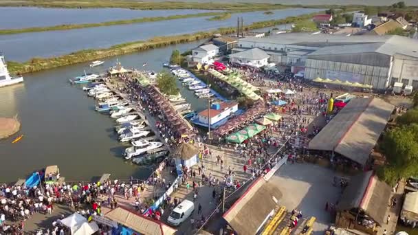 Balık çorbası Festivali, hava perspektif — Stok video