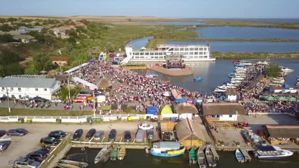 Festival de la soupe de poisson, perspective aérienne — Video