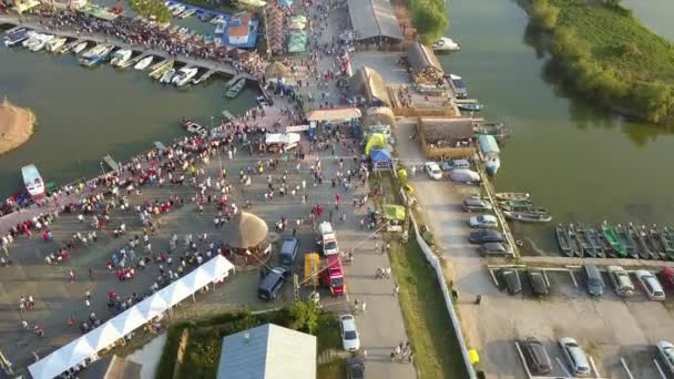 Festivalul supei de pește, perspectivă aeriană — Videoclip de stoc