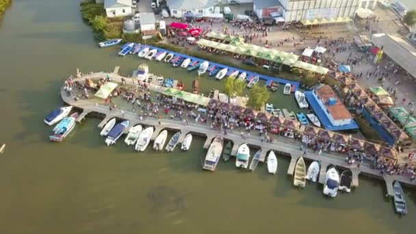 Festiwal zupy ryb, perspektywy lotu ptaka — Wideo stockowe