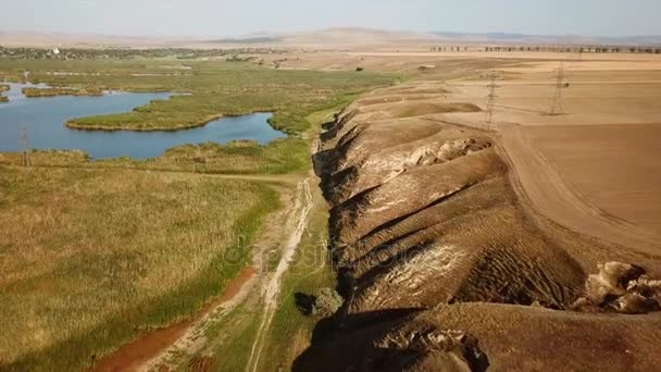 Reserva natural do lago Traian localizado no norte de Dobrogea - Roménia — Vídeo de Stock