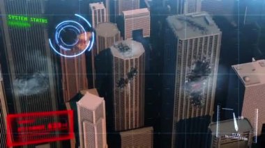 yok edilen bir şehrin 3D animasyon