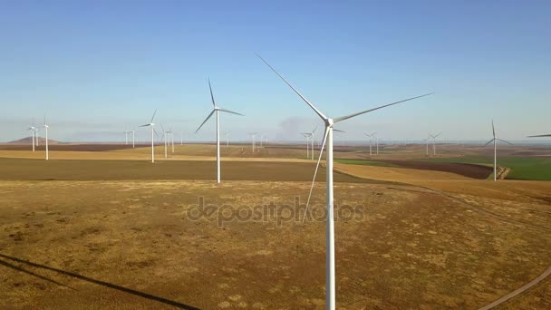 Luchtfoto van grote wind farm — Stockvideo