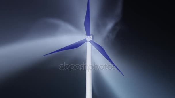 Animation Simulation Airflow Wind Turbine — Stock Video