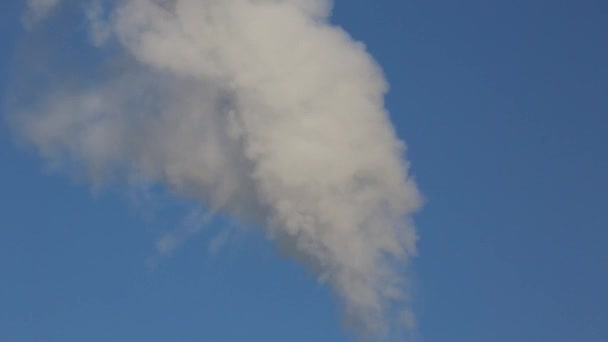 Smoke Factory Chimney Releases Air Pollution Greenhouse Gases — Stock Video