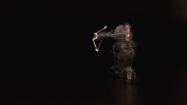 弓箭手战斗场景的抽象动画 — 图库视频影像