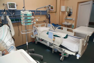 TULCEA, ROMANIA -FEBRUARY 21: Intensive therapy unit on February 21, 2020 in Tulcea County Hospital, Romania.
