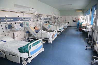 TULCEA, ROMANIA -FEBRUARY 21: Intensive therapy unit on February 21, 2020 in Tulcea County Hospital, Romania.