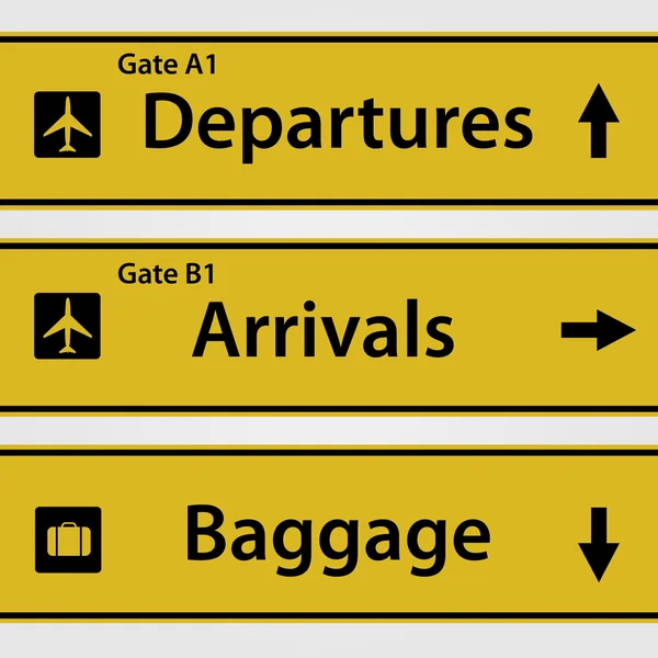 Aeroporto sinais ilustração —  Vetores de Stock