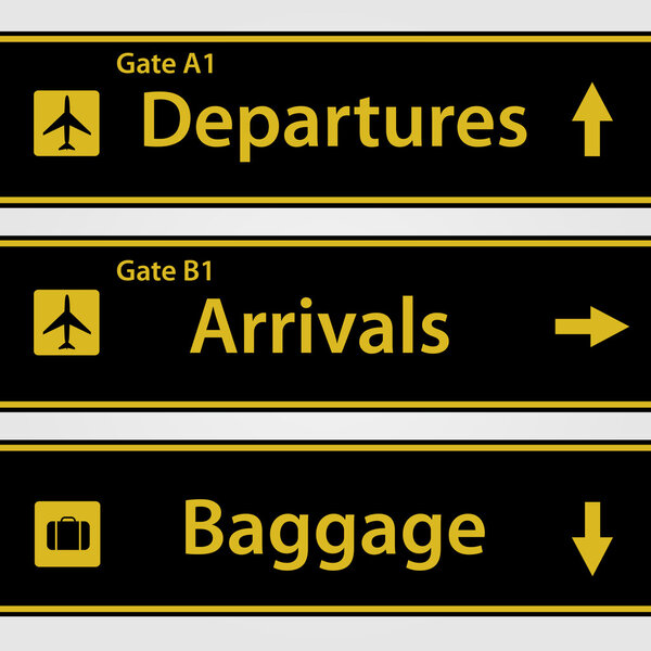 Airport signs illustration