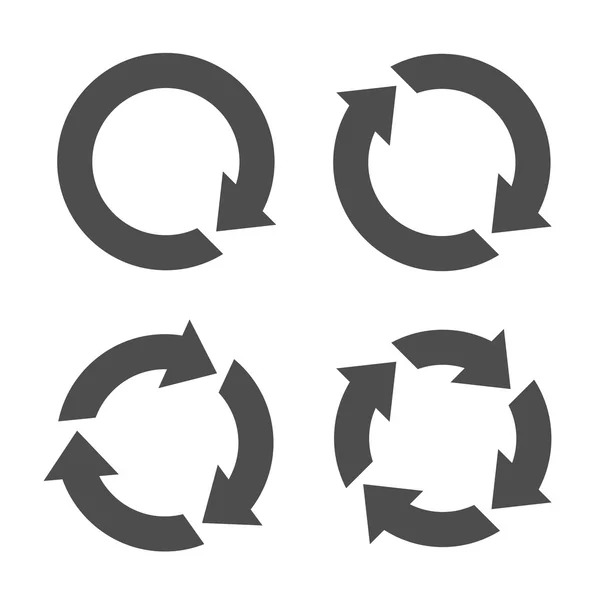 Quatre icônes de rechargement de flèche — Image vectorielle