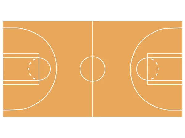 Ilustración de cancha de baloncesto — Vector de stock