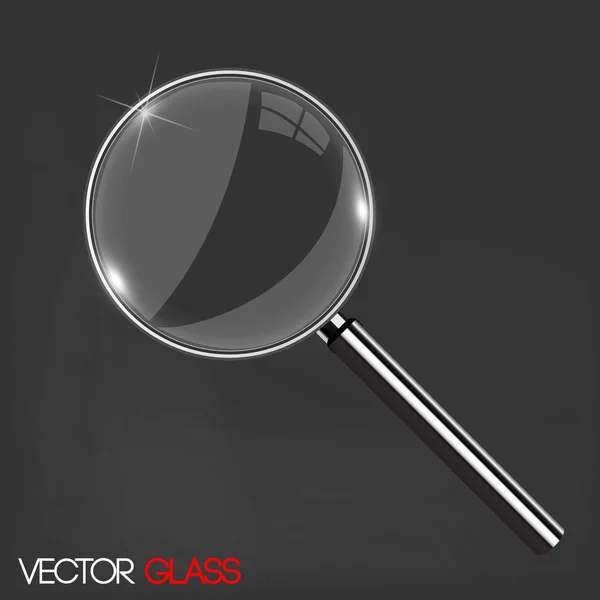 Magnifying glass on a dark background — Stock Vector