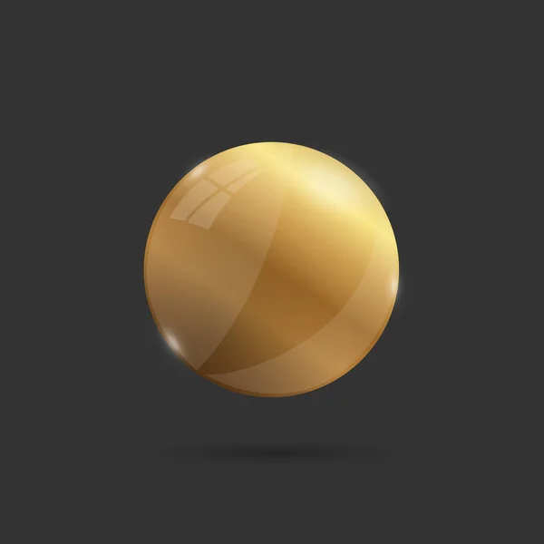 Gold 3d sphere illustration — Stock Vector